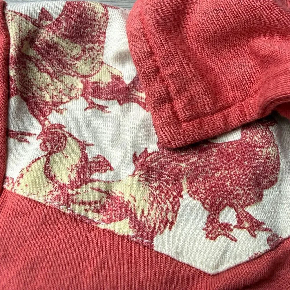 Kate Quinn romper chicken print on the collar and chest pockets boys Size 18-24